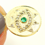 Load image into Gallery viewer, 14K Solid Gold Diamond Evil Eye Charm. GDP187
