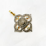 Load image into Gallery viewer, DP298. Diamond & Sterling Silver Flower Pendant with Gemstone