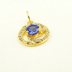 Load image into Gallery viewer, 14K Solid Gold Diamond Circle Charm. GDP129