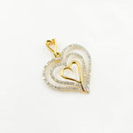 Load image into Gallery viewer, 14K Solid Gold Diamond Four Hearts Charm. EJP1486