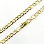 Load image into Gallery viewer, 14K Solid Gold Hollow Flat Curb Necklace