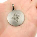 Load image into Gallery viewer, DP584. Diamond Sterling Silver Round Pendant