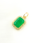 Load image into Gallery viewer, Shop Diamond and Emerald Rectangle Charm