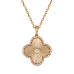Load image into Gallery viewer, 14K Solid Gold Clover Diamond Necklace