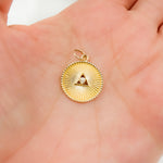 Load image into Gallery viewer, GDP269. 14K Solid Gold Diamonds Circle Triangle Charm