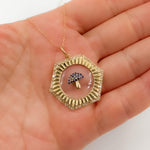 Load image into Gallery viewer, Shop Gold Hexagon Mushroom Pendants