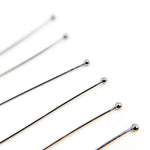 Load image into Gallery viewer, Black Rhodium Sterling Silver Ball 1 Inch Headpin