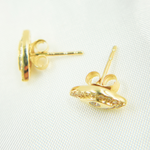 Load image into Gallery viewer, EFC51719. 14k Solid Yellow Gold Diamond Eye earrings