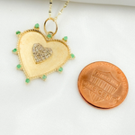 Load image into Gallery viewer, 14K Solid Gold Heart Charm with Diamonds and Gemstones. CGDP23
