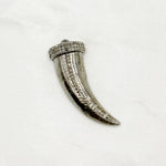 Load image into Gallery viewer, DE010. Diamond Sterling Silver Black Rhodium Horn Pendant