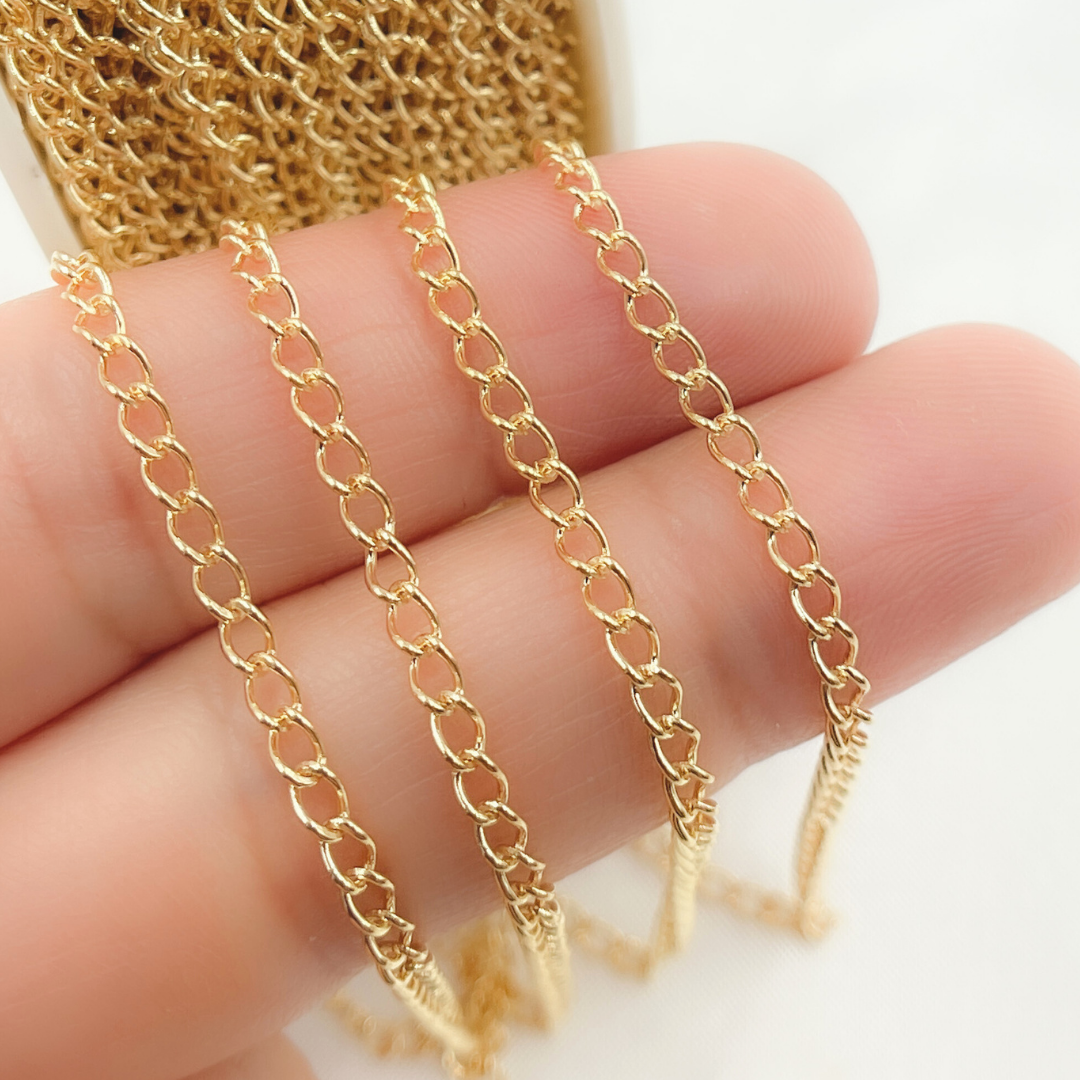V208GF. 14k Yellow Gold Filled Cable Link Chain
