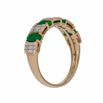 Load image into Gallery viewer, RAF01372EM. 18K Solid Gold Diamond & Emerald Ring