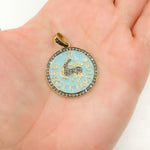 Load image into Gallery viewer, Diamond Sterling Silver Sagittarius Zodiac Enamel Pendant