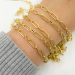 Load image into Gallery viewer, Gold Plated Matt 925 Sterling Silver Flat Long & Short Link Chain