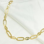 Load image into Gallery viewer, 14K Solid Yellow Hollow Gold Flat Oval Link & Flat Marina Link Chain
