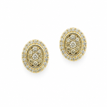 Load image into Gallery viewer, EFH52014. 14K Solid Gold and Diamonds Oval Earrings