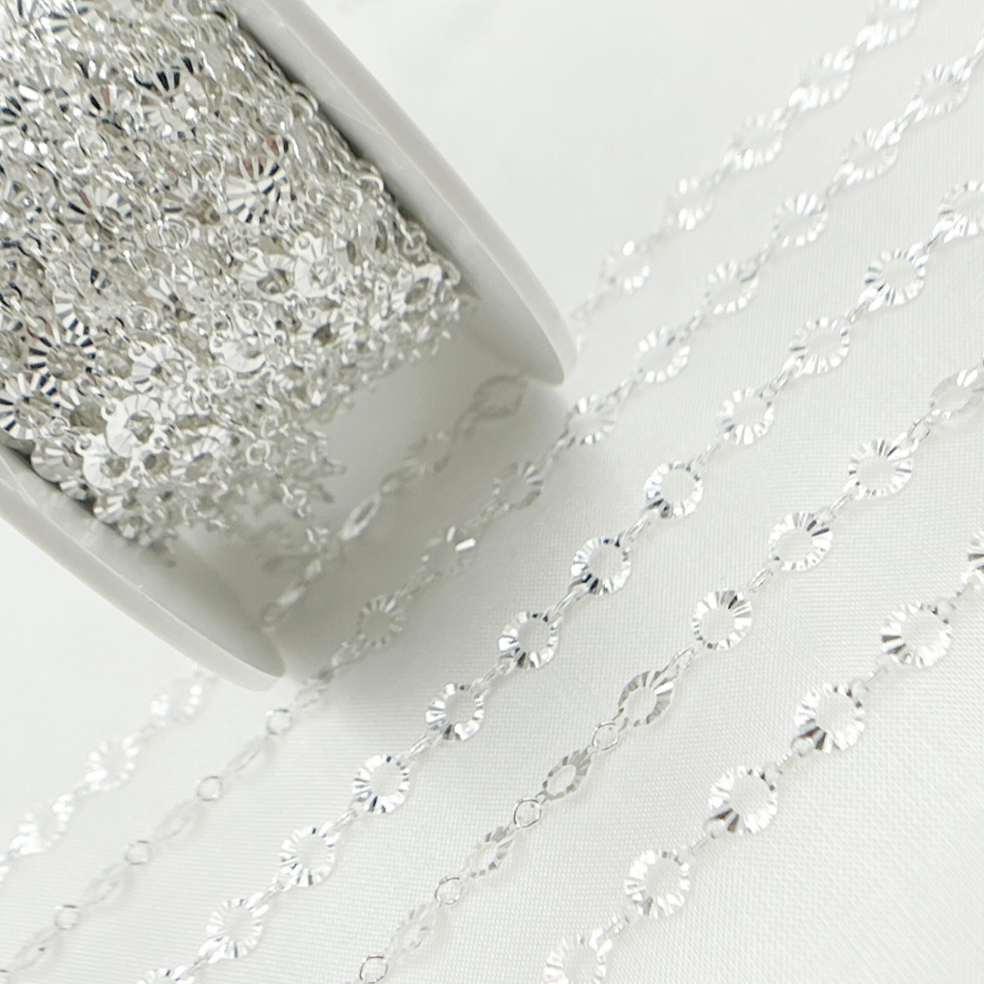 Sterling Silver Diamond Cut Circle Links