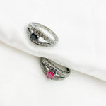 Load image into Gallery viewer, Diamond Black Rhodium Sterling Silver Gemstone Ring