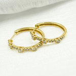 Load image into Gallery viewer, EHH56702. 14K Solid Gold Diamond Hoop Earrings