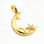 Load image into Gallery viewer, DP707. Diamond Sterling Silver Moon & Star Pendant