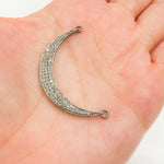 Load image into Gallery viewer, Sterling Silver Diamond Moon Connector