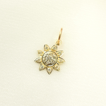 Load image into Gallery viewer, 14K Solid Gold Diamond Flower Charm. GDP268