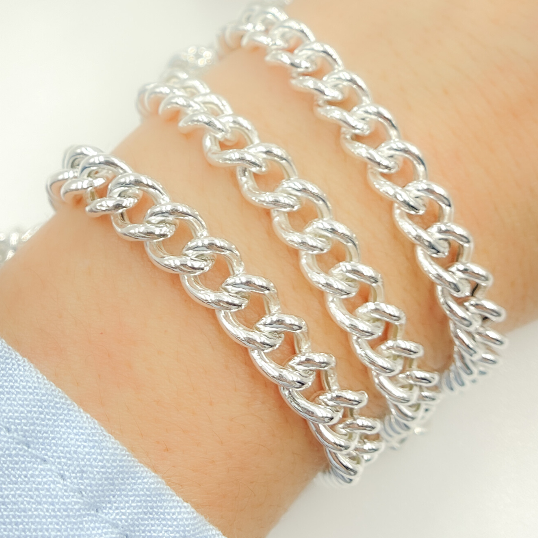 Y5SS. Sterling Silver Smooth Curb Link Chain