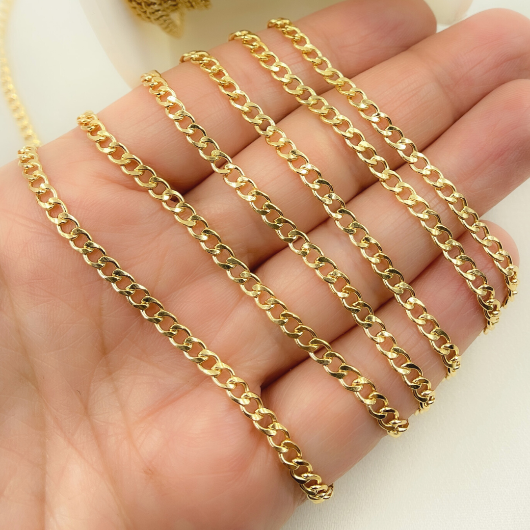 2810CHRGF. Gold Filled Flat Curb Link Chain
