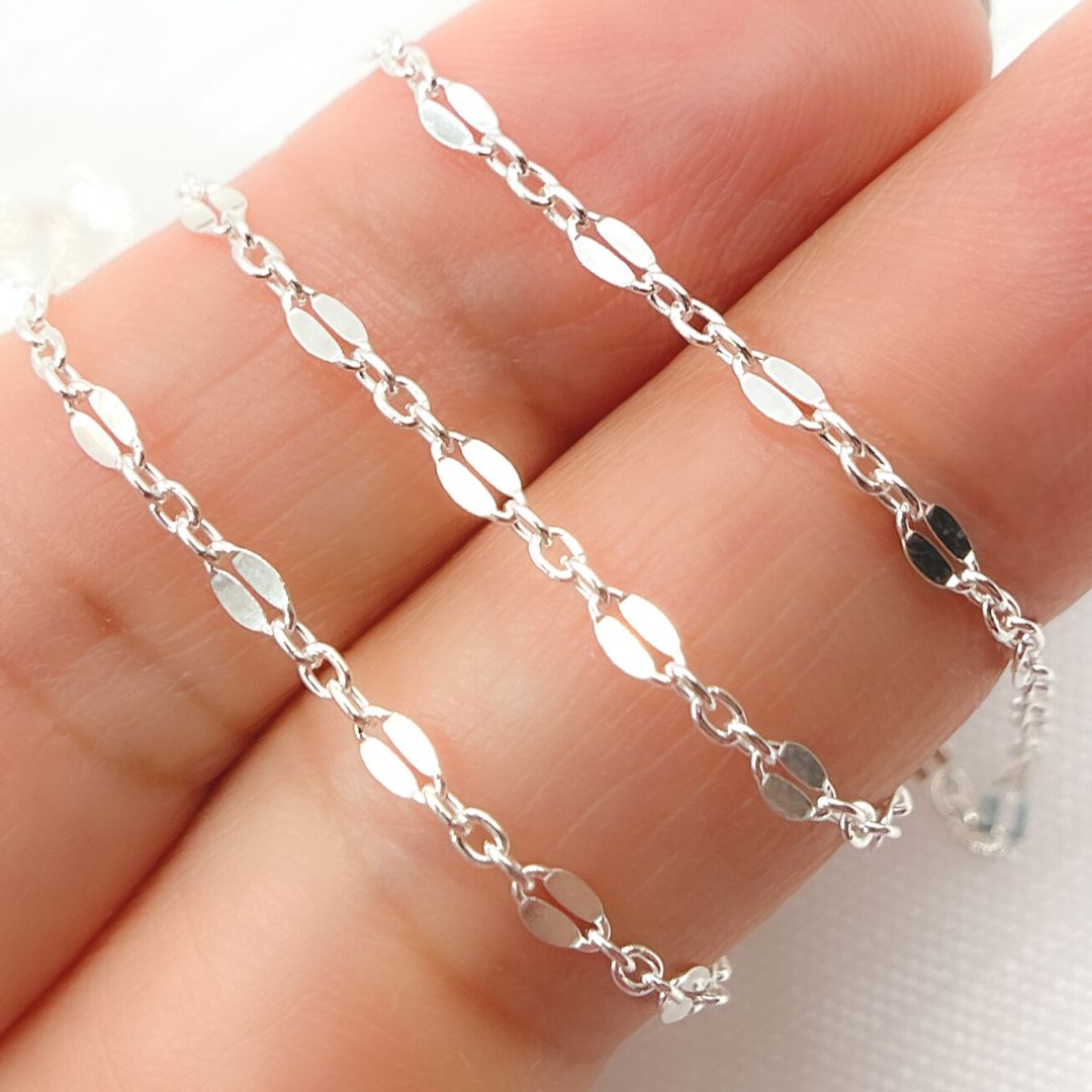 Sterling Silver Fancy Marina Link Chain