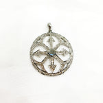 Load image into Gallery viewer, DP015. Diamond Silver Round Fancy Arrow Pendant