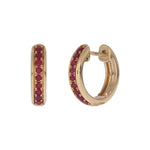 Load image into Gallery viewer, EHZ56598RU. 14K Solid Yellow Gold Ruby Huggies