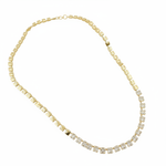 Load image into Gallery viewer, NFP71428. 14K Solid Gold Diamond Baguette Squares Necklace