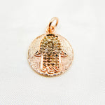 Load image into Gallery viewer, DC525. Diamond Sterling Silver Round Hamsa Charm