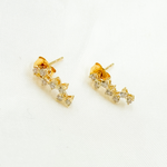 Load image into Gallery viewer, EFF52403. 14k Solid Gold Diamond Dangle Stud Earrings