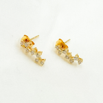 Load image into Gallery viewer, 14k Solid Gold Diamond Dangle Stud Earrings. EFF52403
