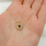 Load image into Gallery viewer, 14K Solid Gold Diamond Flower Charm. GDP211