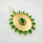 Load image into Gallery viewer, 14K Solid Gold Diamond and Gemstone Oval Charm. GDP565