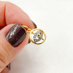 Load image into Gallery viewer, DC340. Diamond Sterling Silver Round Eye Charm with Gemstone