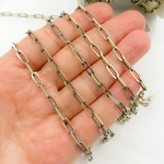 Load image into Gallery viewer, Rhodium and Gold Plated Paperclip Textured Chain
