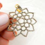 Load image into Gallery viewer, DP471. Diamond & Sterling Silver Flower Pendant