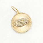 Load image into Gallery viewer, 14K Solid Gold Diamond Round Eye Charm with Gemstone