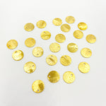 Load image into Gallery viewer, Shop Gold-plated sterling silver brushed round flat disc charm with a single hole