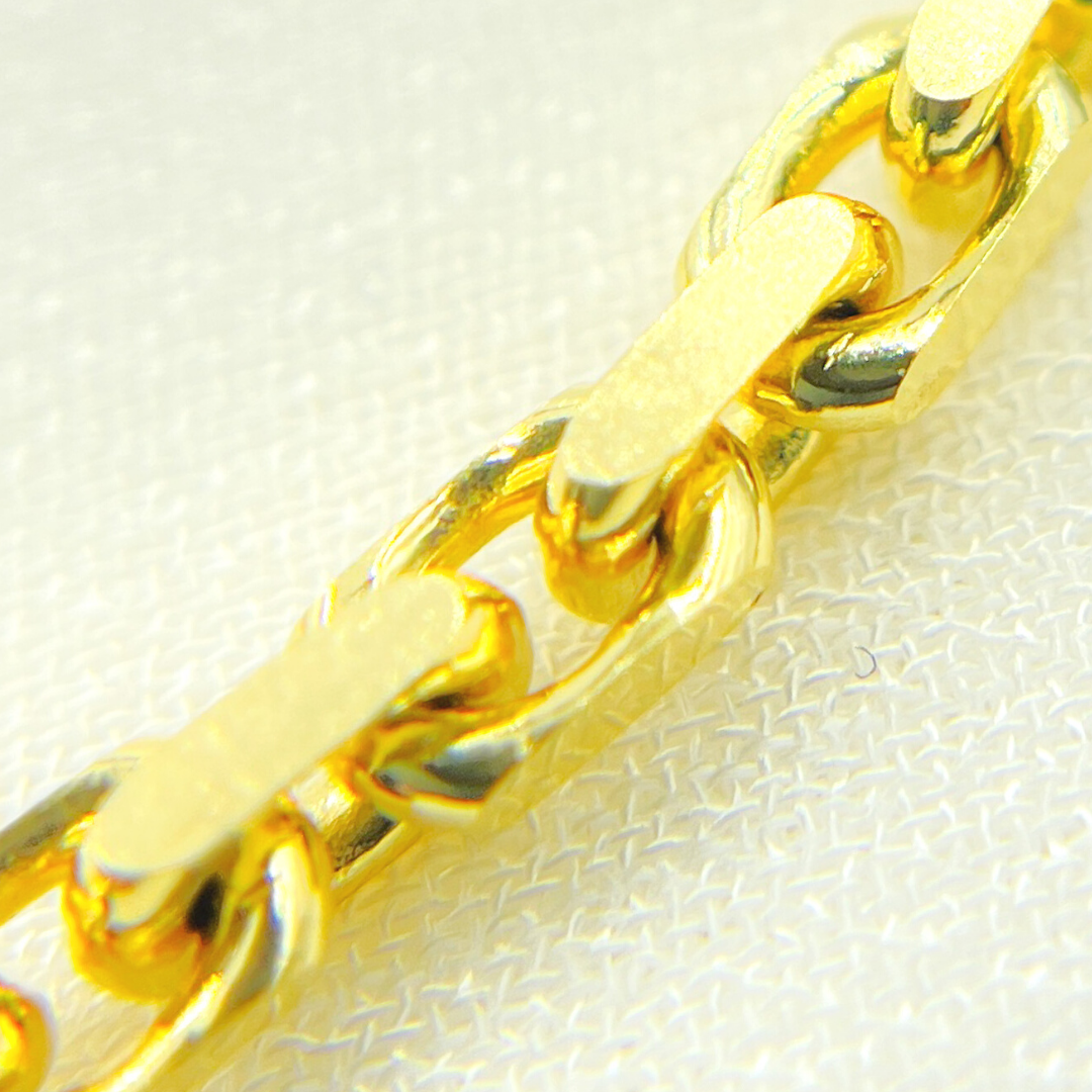 14K Solid Gold Diamond Cut Box Link Chain