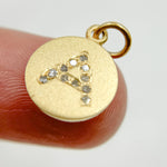 Load image into Gallery viewer, DC060. Diamond Sterling Silver Letter "A" Round Charm