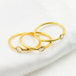 Load image into Gallery viewer, DR034. Diamond Sterling Silver Gold Plated Ring