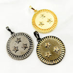 Load image into Gallery viewer, DP782. Diamond Sterling Silver Round Star Pendant