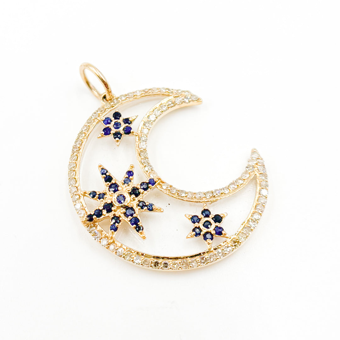 14K Gold Moon Pendant
