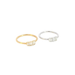 Load image into Gallery viewer, 14K Solid Gold Diamond Baguette Ring