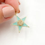 Load image into Gallery viewer, DP773A. Diamond Sterling Silver Star Enamel Pendant