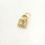 Load image into Gallery viewer, 14K Solid Gold Diamond Lock Charm. GDP440